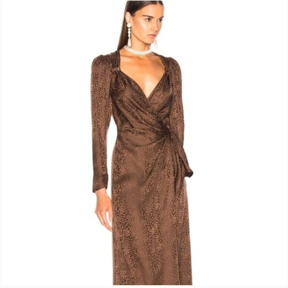 Authentic THE ATTICO Silk Long Wrap Dress - Made in Italy - Medium